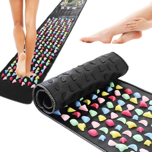 Long Foot Massage Mat 5.74Ft (68.9 X 13.78 Inches), Walk Stone Acupressure Pad for Feet, Acupoint Massager for Blood Circulation, Pain Relief, Health Care at Home
