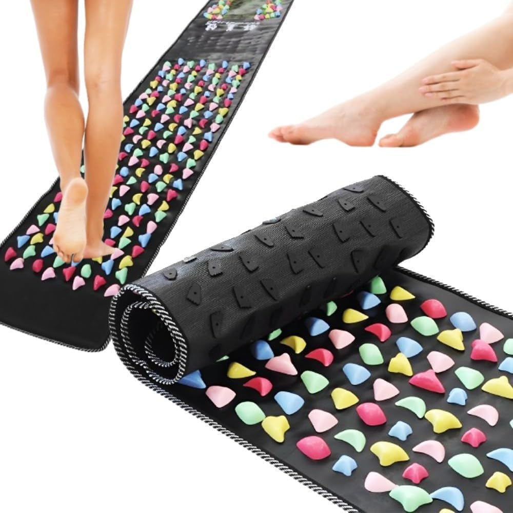 Long Foot Massage Mat 5.74Ft (68.9 X 13.78 Inches), Walk Stone Acupressure Pad for Feet, Acupoint Massager for Blood Circulation, Pain Relief, Health Care at Home