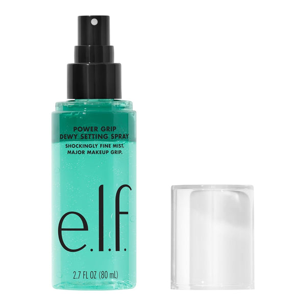 E.L.F. Power Grip Dewy Setting Spray, Ultra Fine Mist Made with Hyaluronic Acid, Grips Makeup for a Hydrated, Dewy Finish, Vegan & Cruelty-Free