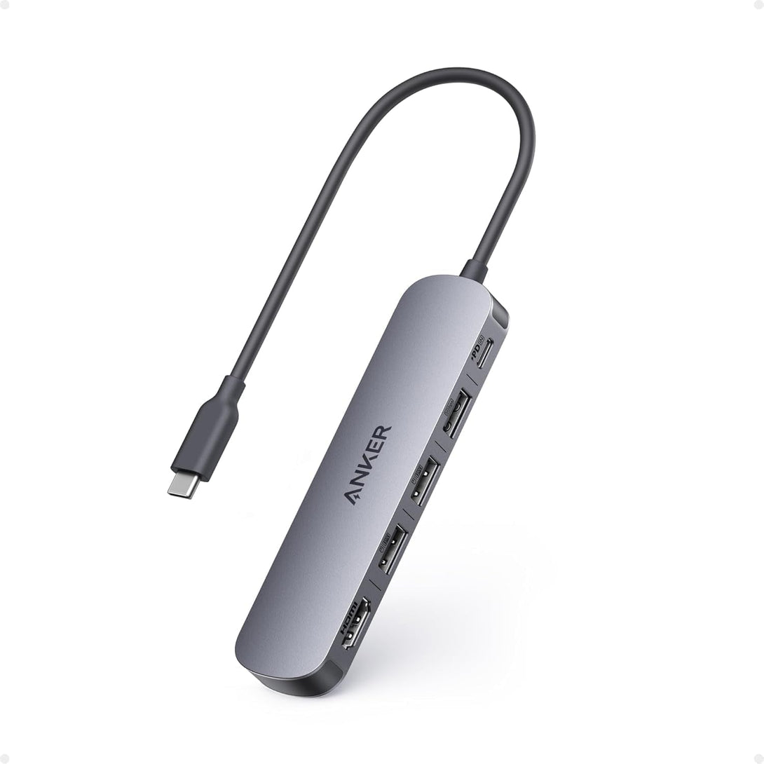 Anker USB-C Hub (5-In-1), 4K@30Hz HDMI with 100W Max Power Delivery, USB-C and USB-A Data Ports, Compact and Stylish for Macbook, Dell XPS, and More (Charger Not Included)