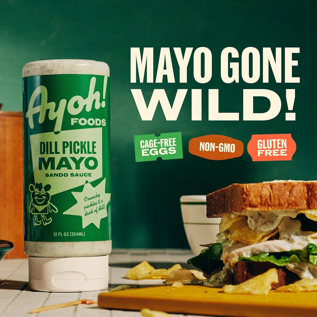 Ayoh Foods, Mayo Gone Wild, Made by Molly Baz (Variety Pack - 3 Total, 12Oz Bottles) Easy to Squeeze, Perfect For; Sandwiches, Burgers, Fries, Nuggets, Wraps & Dips