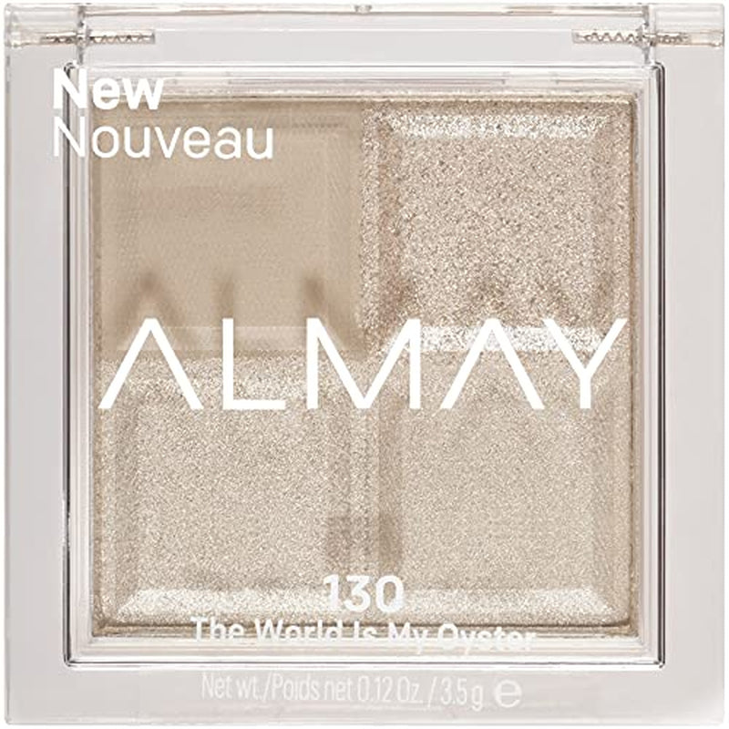 Almay Eyeshadow Palette, Longlasting Eye Makeup, Single Shade Eye Color in Matte, Metallic, Satin and Glitter Finish, Hypoallergenic, 130 the World Is My Oyster, 0.1 Oz
