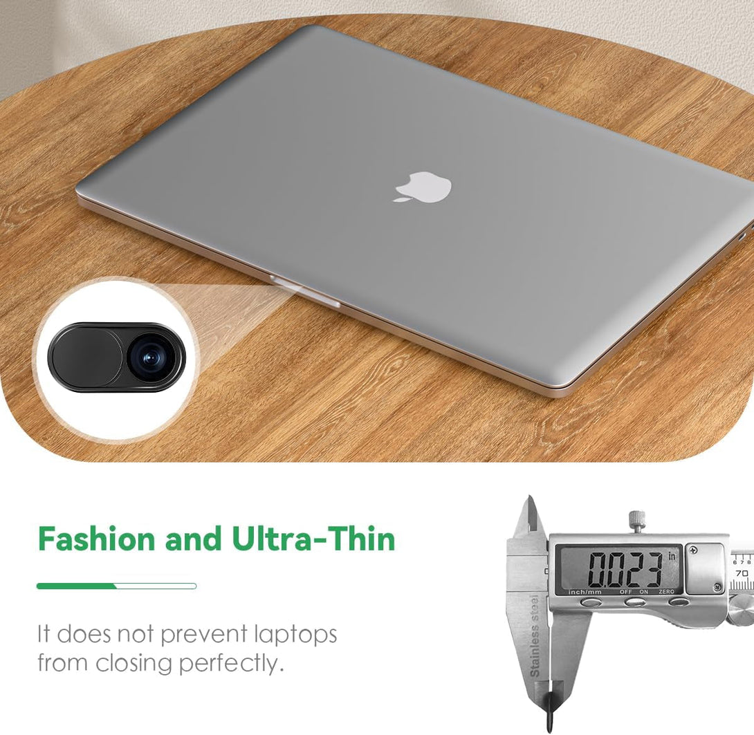 Cloudvalley Webcam Cover Slide[2-Pack], 0.023 Inch Ultra-Thin Metal Web Camera Cover for Macbook Pro, Imac, Laptop, PC, Ipad Pro, Iphone 8/7/6 Plus, Protect Your Visual Privacy [Black]