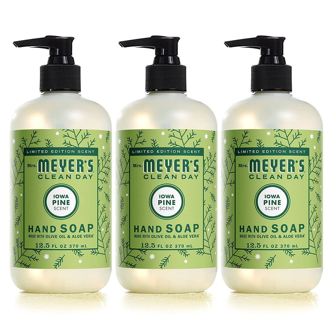 MRS. MEYER'S CLEAN DAY Hand Soap, Made with Essential Oils, Biodegradable Formula, Limited Edition Iowa Pine, 12.5 Fl. Oz - Pack of 3