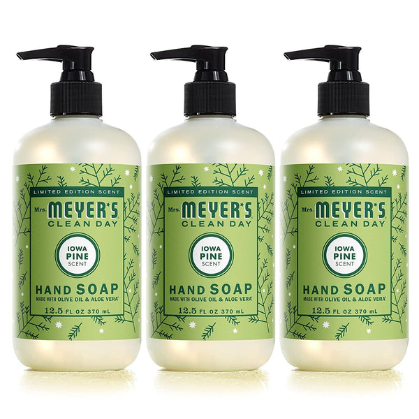 MRS. MEYER'S CLEAN DAY Hand Soap, Made with Essential Oils, Biodegradable Formula, Limited Edition Iowa Pine, 12.5 Fl. Oz - Pack of 3
