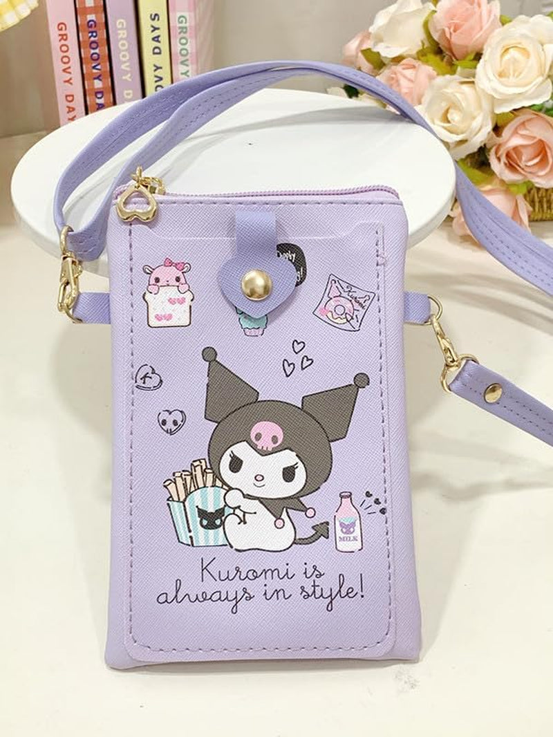 Kawaii Small Crossbody Cell Phone Purse, Cartoon Phone Bag, Cell Phone Wallet Shoulder Bag with Credit Card