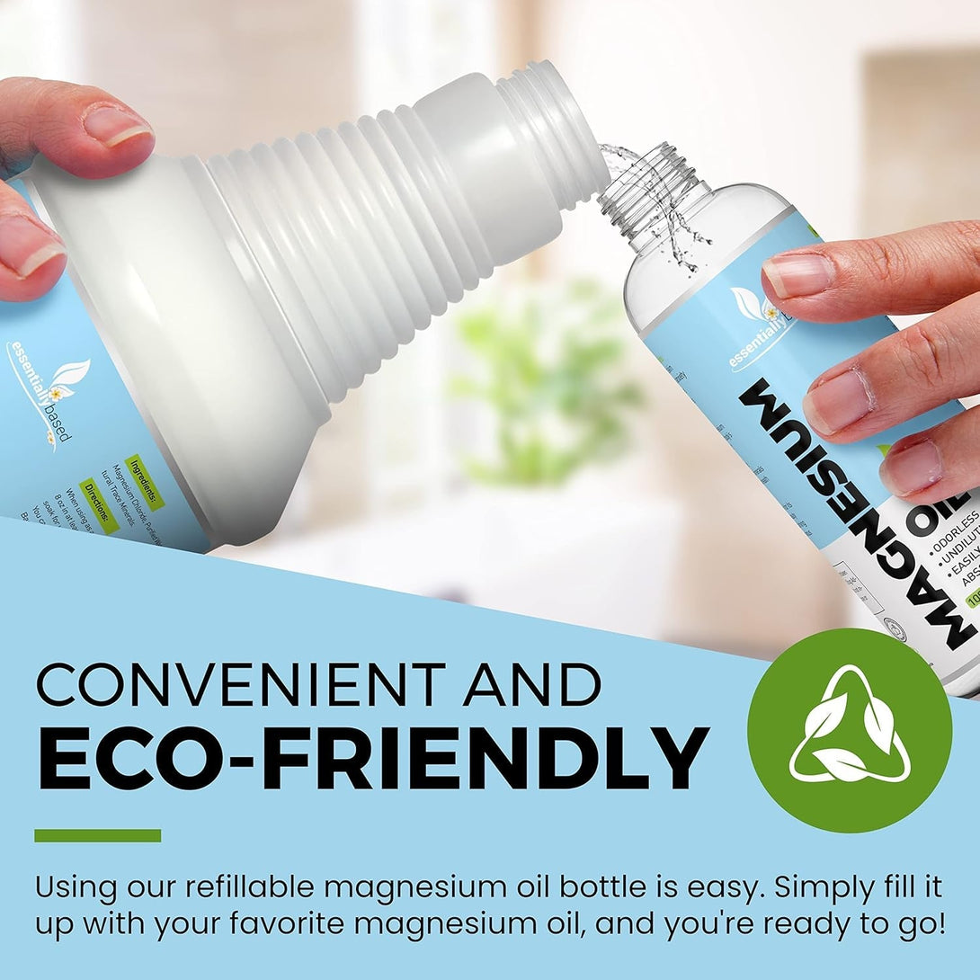 Pure Magnesium Oil Spray 12Oz - Topical Magnesium Spray for Sleep Extra Strength - Less Sting - Less Itch - 100% Natural and Organic Oil - Made in USA