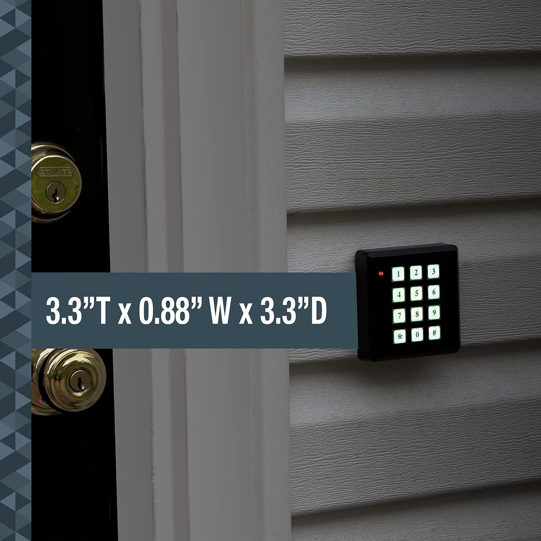 SABRE Fake Security Keypad with Green Light Up, Low Light Sensor, Red LED Flash, Weatherproof, Realistic Design - Black