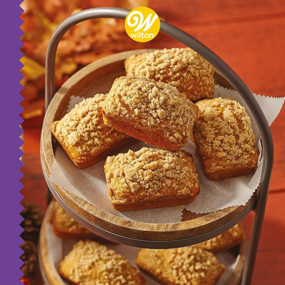 Wilton Gold Premium Non-Stick Warp-Resistant Bakeware, Made without Pfas, Mini Loaf Pan, 8-Cavity, 15 X 10 X 1.5 In, Packaging May Vary