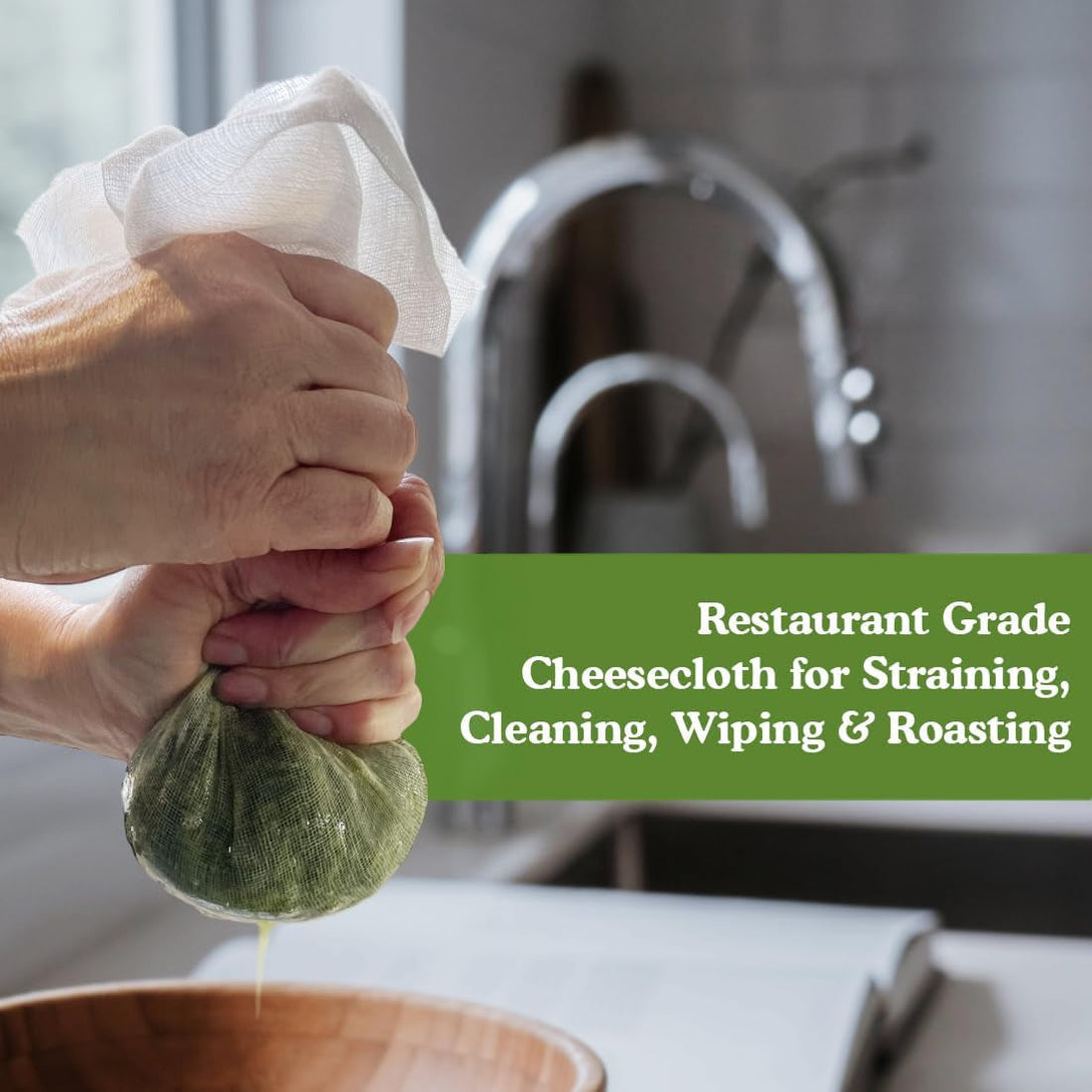 Regency Wraps Chef-Grade 100% Cotton Cheese Cloth 36"X72" (2Yds), Bleach & Dye Free, Food Safe for Cooking, Straining, Roasting Turkey, Durable Cheese Cloths for Crafting, Canning