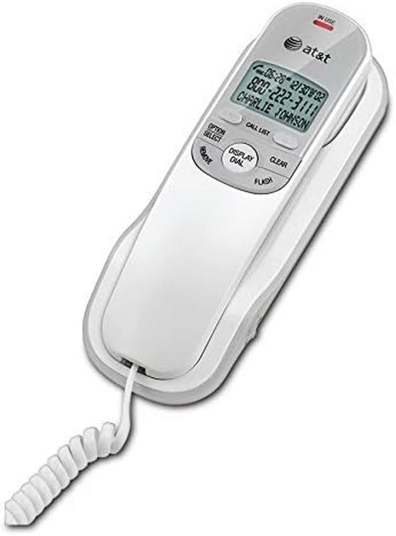 AT&T TR1909 Trimline Corded Phone with Caller ID, White