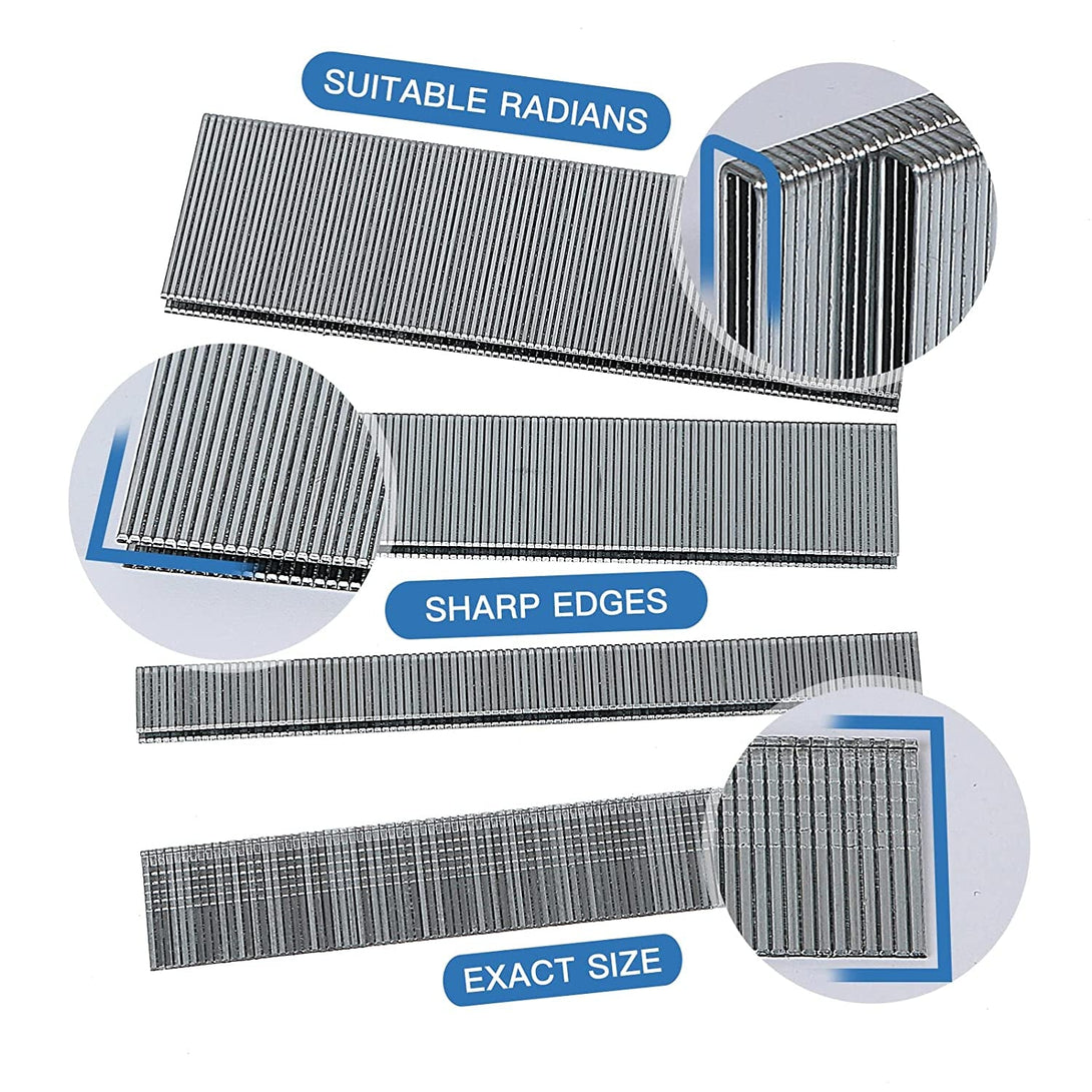 18 Gauge 1600-Count, 1/4 Inch Narrow Crown Staples (1/2"+3/4"+1") and Brad Nails (5/8"), 400 per Size, Galvanized