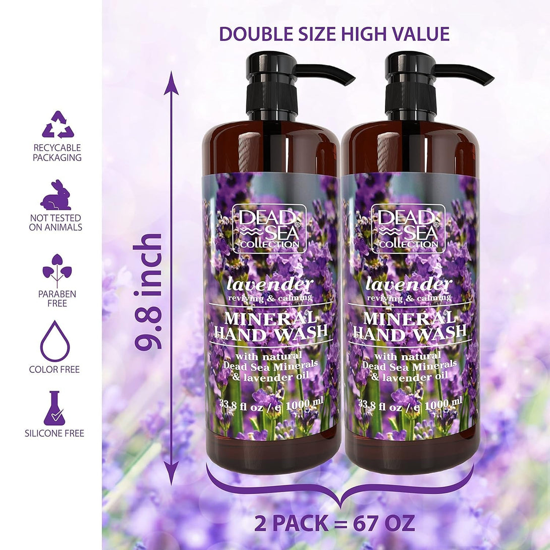 Dead Sea Collection Lavender Liquid Hand Soap - Pack of 2 (33.8 Fl. Oz Each)