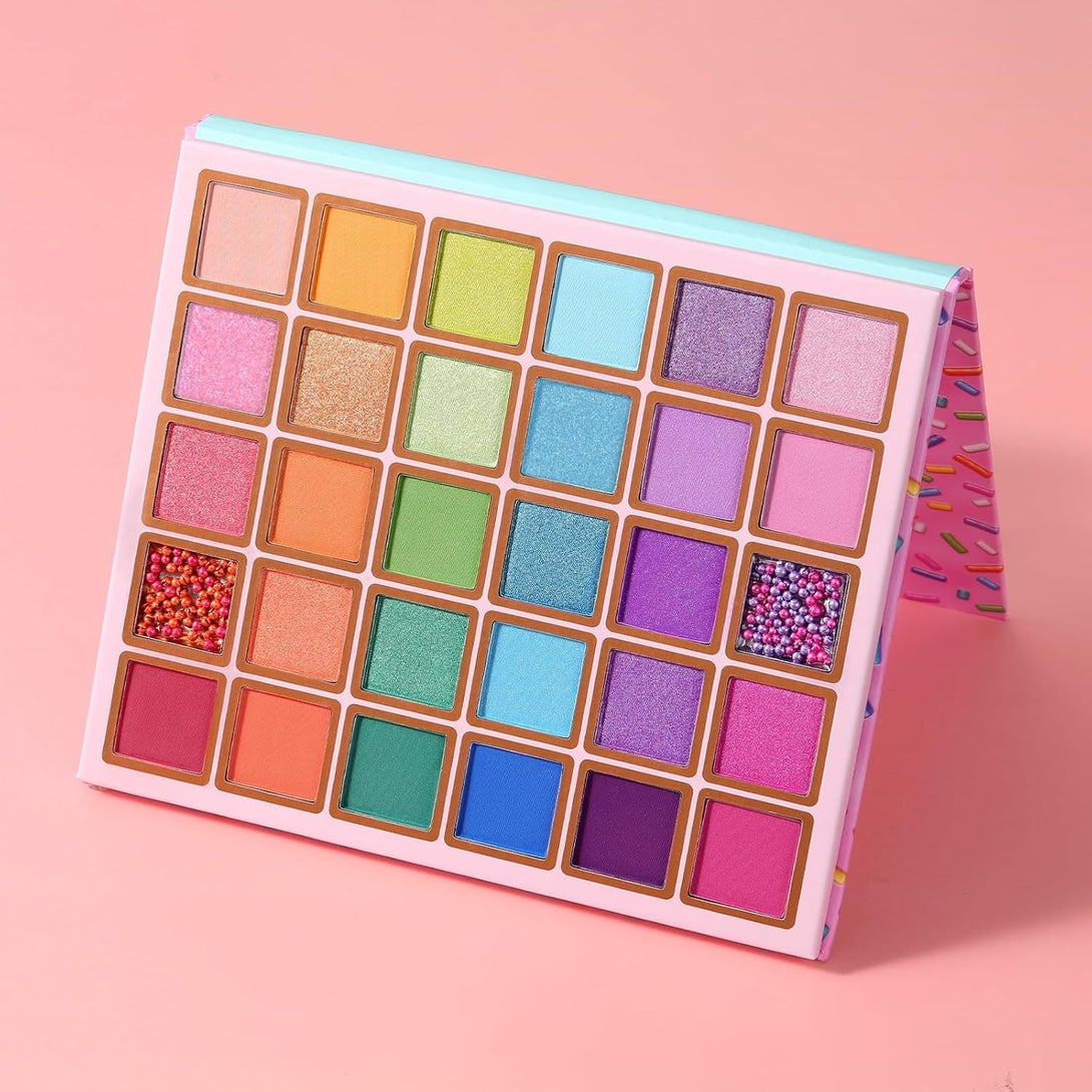 30 Colors Makeup Eyeshadow Palette for Beauty & Matte Metallic Shimmer Pearl Glitter Eye Shadow Pallet & Rainbow Colorful Eye Makeup for Girls & Highly Pigment Eyeshadow Cosmetics