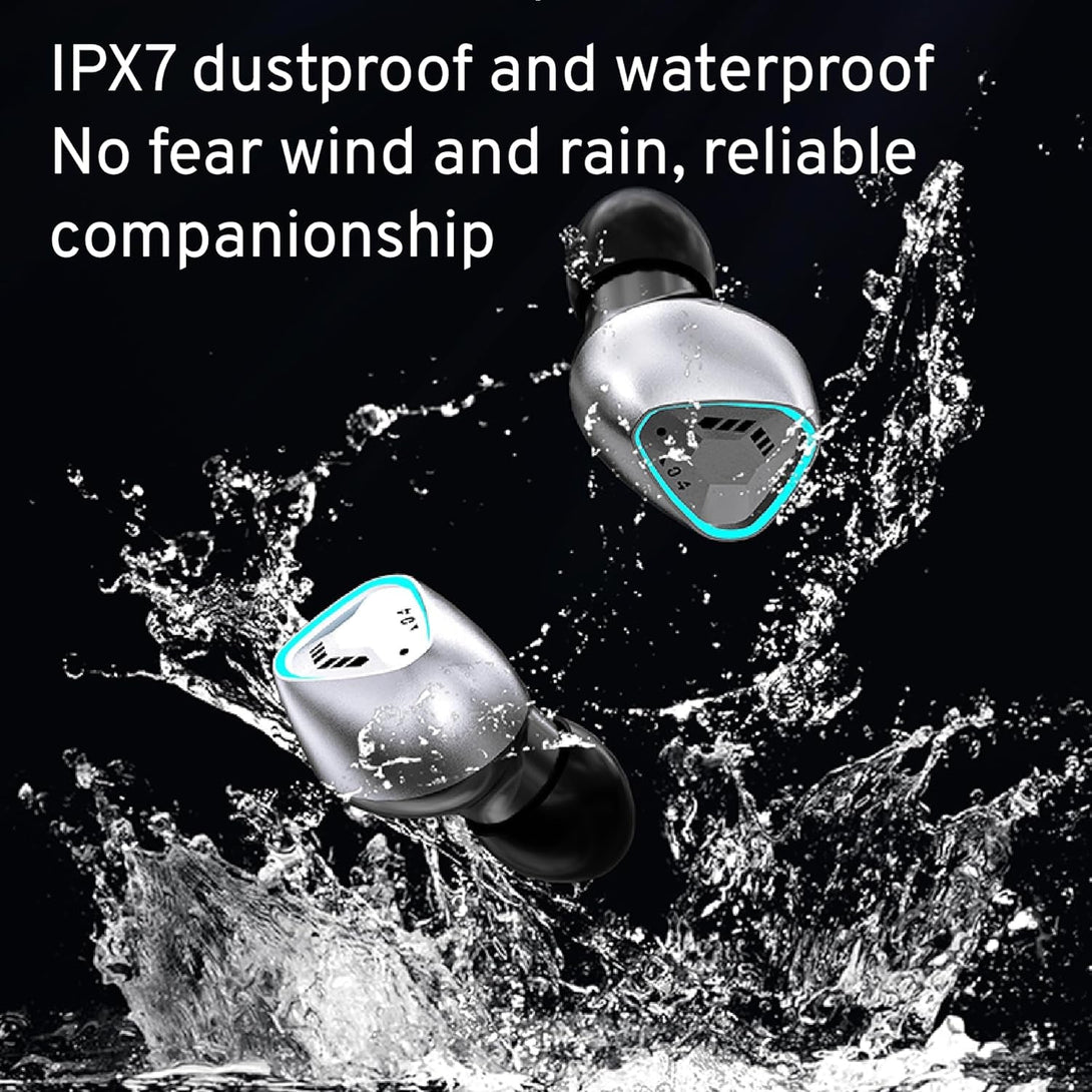 M45 True Wireless Earbuds with ENC, Bluetooth 5.3, IPX7 Waterproof, 120 Hours Long Battery Life with Built-In Mic, Compatible with Iphone & Androids (Black)