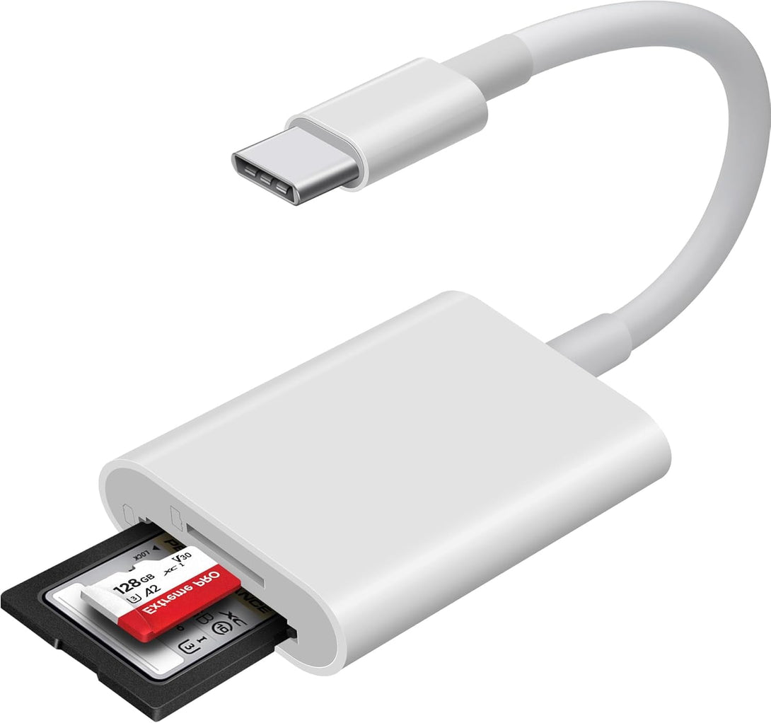 USB C SD Card Reader, WNXSLOAD SD Card Adapter with Dual Slots for Iphone 15 16 Pro Ipad Mac Macbook Laptop Android, Usb-C/Typec High-Speed Trail Camera Memory Card Reader, Plug & Play - 2 Slots