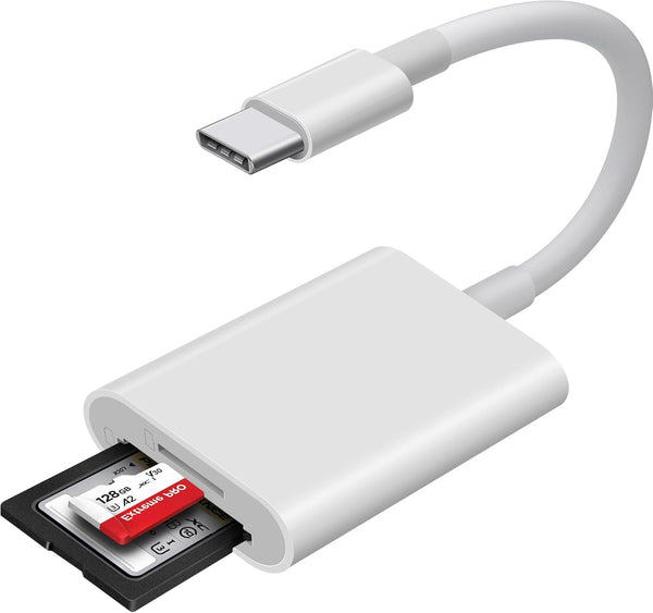 USB C SD Card Reader, WNXSLOAD SD Card Adapter with Dual Slots for Iphone 15 16 Pro Ipad Mac Macbook Laptop Android, Usb-C/Typec High-Speed Trail Camera Memory Card Reader, Plug & Play - 2 Slots