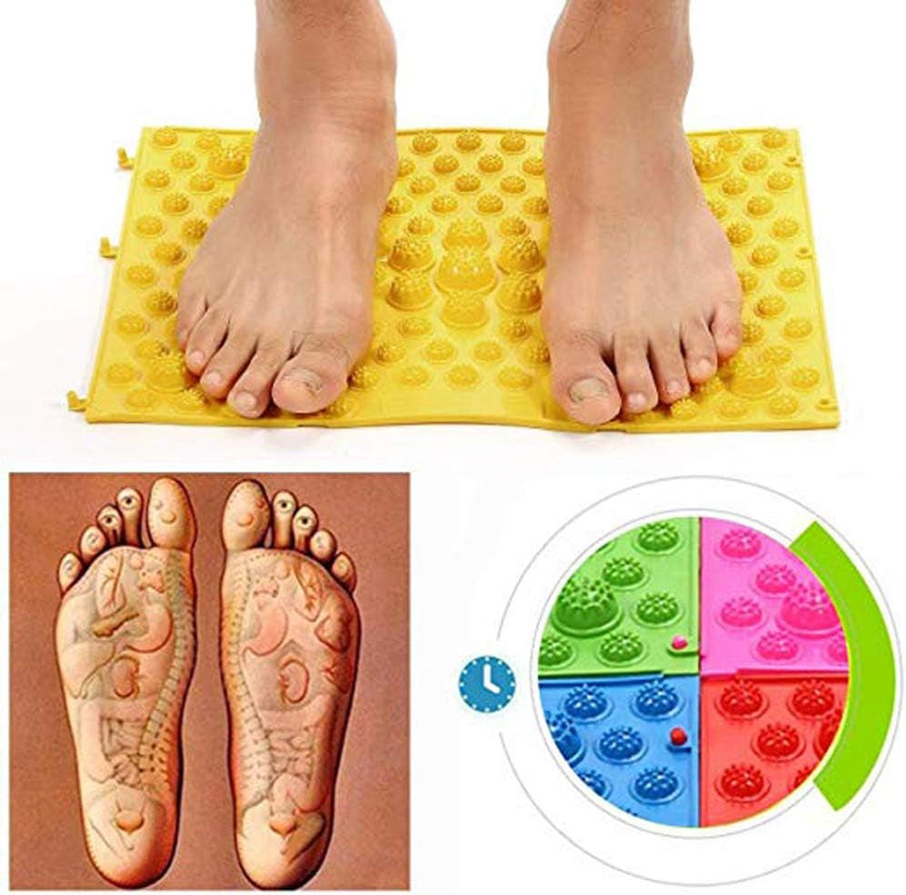 Foot Massage Acupressure Mat - Reflexology Walking Toe Plate Pad for Bathroom, Yoga, Outdoor Games - Anti-Slip - 2 PCS (Green)