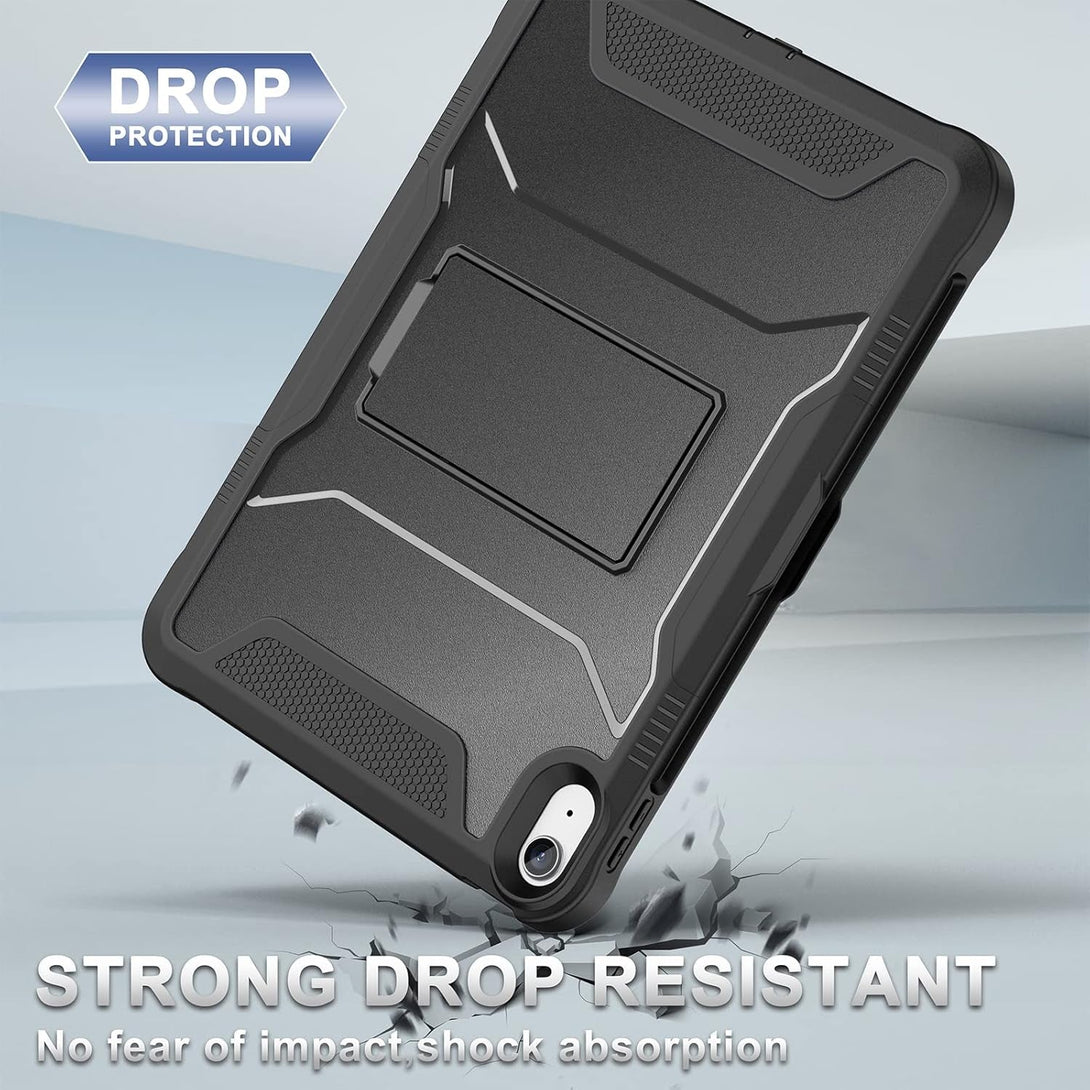 Soke Case for Ipad (A16) 11Th Generation 11-Inch 2025, Ipad 10Th Generation 10.9-Inch 2022, with Built-In Screen Protector and Kickstand, Rugged Full Body Protective Cover - Black