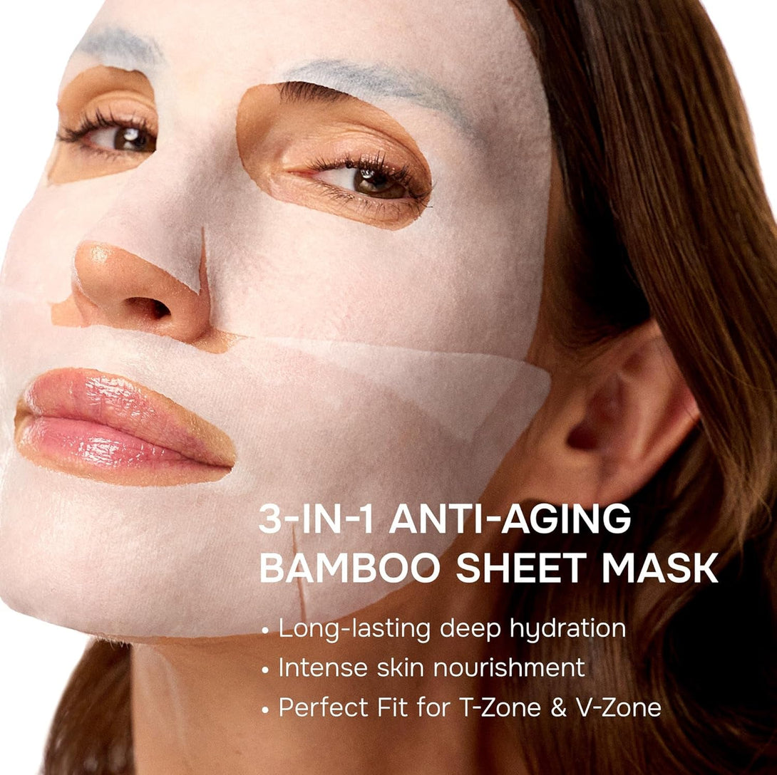 Simplyvital Collagen Face Mask with Retinol & Hyaluronic Acid - Bamboo Sheet Mask for Tightening & Lifting, Hydration & Elasticity, Anti-Aging Facial Lift Mask Skin Care, Mascarillas Faciales - 7 Pack