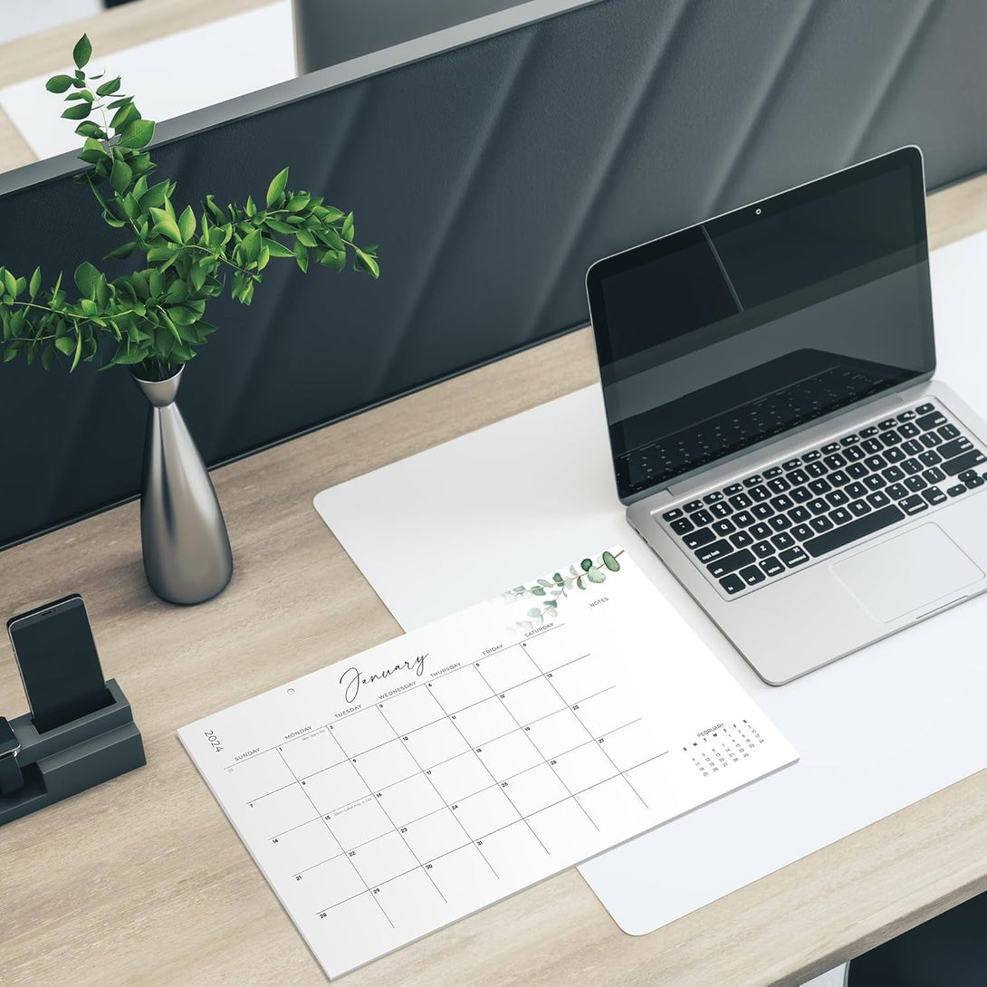 Aesthetic 2024-2025 Desk Calendar - Runs from January 2024 until July 2025 - the Perfect Desktop/Wall Calendar 17"X11" for Easy Organizing