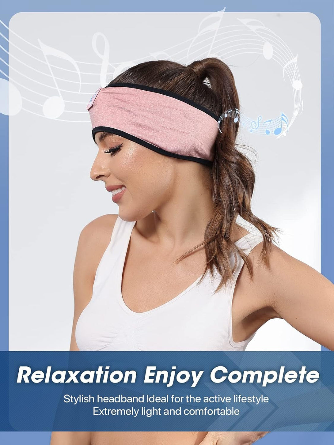 Sleep-Headphones-Wireless-Bluetooth-Headband - Comfy Sleeping Eye Mask Headphones Headset, Sport Headband Earbuds Electronics Tech Gadgets Christmas Birthday Gifts for Women Men Running