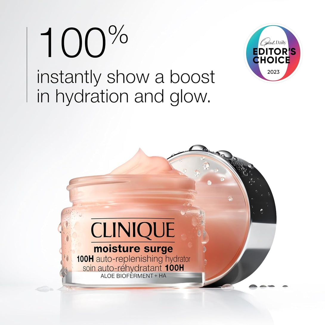 Clinique Moisture Surge 100H Auto-Replenishing Hydrator Oil Free Face Moisturizer with Hyaluronic Acid for All Skin Types | Hydrating + Moisturizing