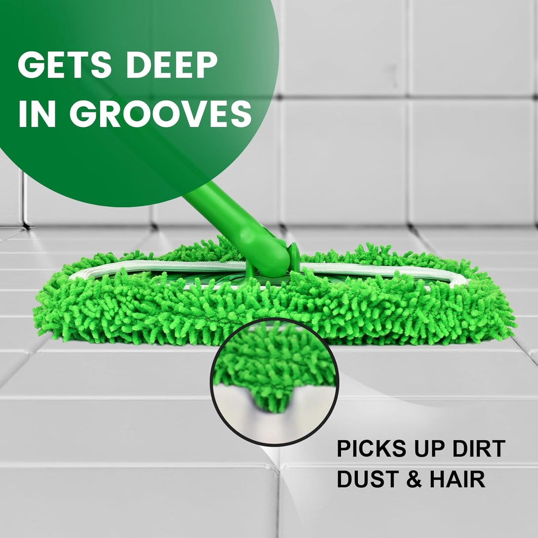 6Pcs Reusable Microfiber Mop Pads Compatible with Swiffer Sweeper Mop, Replacement Wet Mopping Pad Refills & Washable Dry Sweeping Cloths for Surface/Hardwood Floor Cleaning