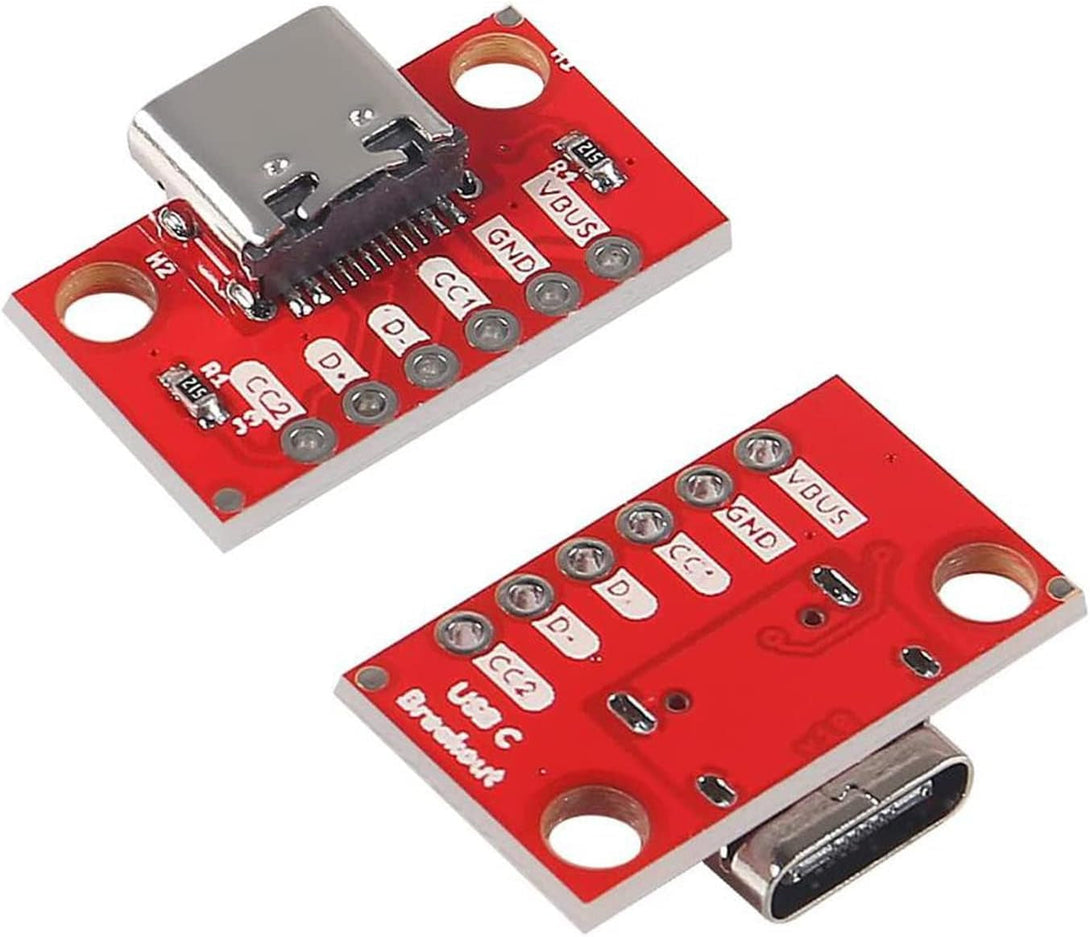 DIANN 5Pcs USB Type-C Breakout Board Serial Basic Breakout Female Connector Type PCB Converter Board