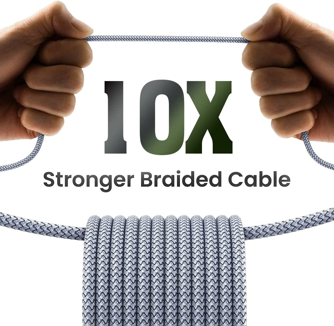 Iphone Charger [Apple Mfi Certified] 3-Pack 6FT Lightning Cable Nylon Braided Fast Charging Iphone Charger Long Cord Compatible with Iphone 14 13 12 11 Pro Max XR XS X 8 7 6 plus SE and More 6FT