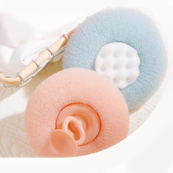 Super Soft Sunflower Suction Cup Bath Ball, 2025 Upgraded 2-In-1 Sunflower Bath Ball Exfoliating Bath Sponge Cleaning Brush, Mesh Shower Body Sponge Accessories for Women, Men Shower (2 Color)
