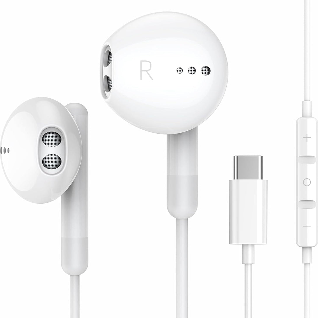 USB C Headphones for Iphone 16 15 Pro Max plus Ipad Pro USB C Earphones with Microphone Volume Control USB C Wired Earbuds USB Type C Earphone for Google Pixel 8 7 6A 5 Samsung S24 S23 S22 S21 S20 A55