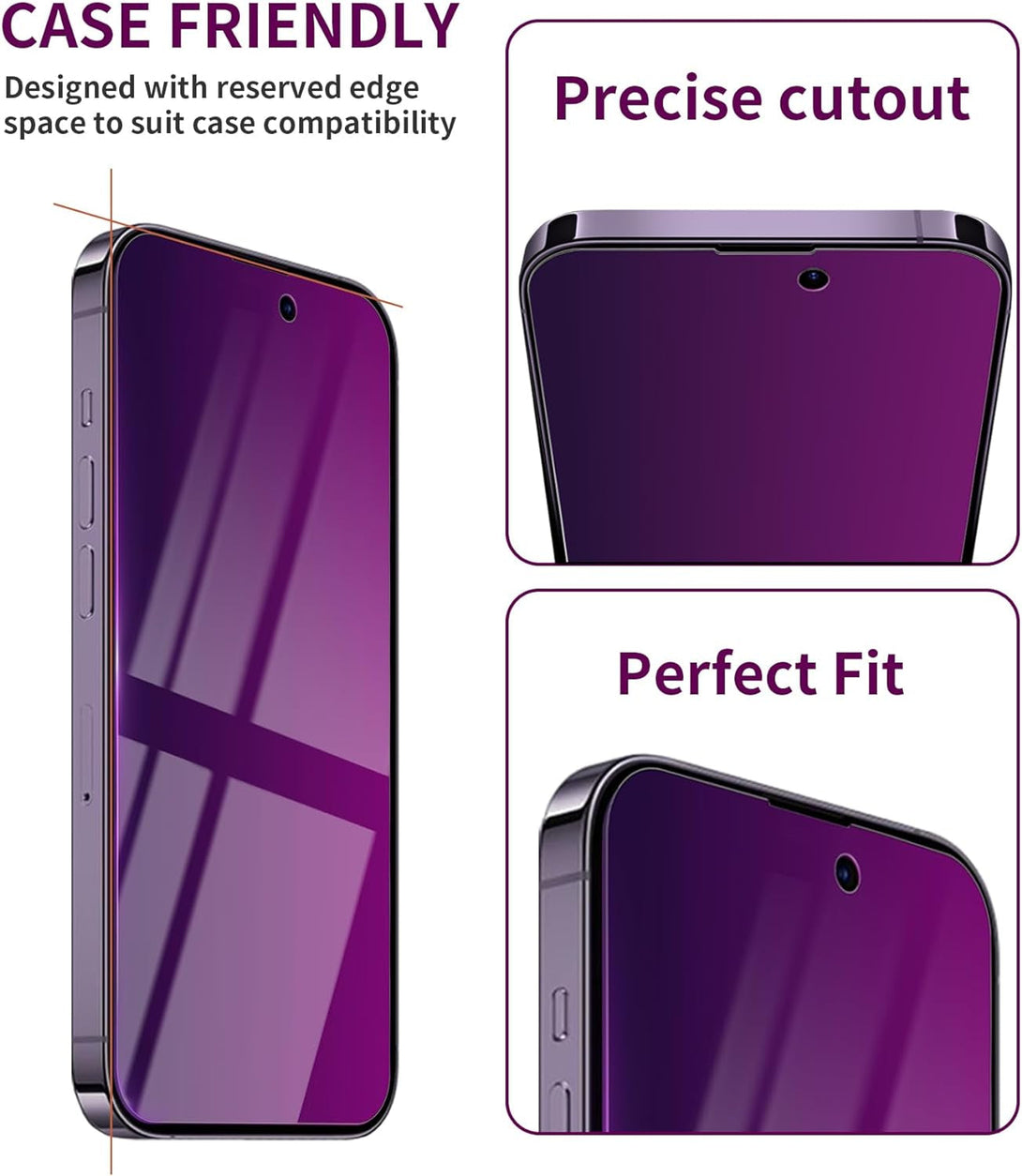 2 Pack Privacy Screen Protector for Iphone 16 Pro Max Tempered Glass 6.9Inch Private Saver Anti-Spy Eye Protection Anti-Scratch Full Coverage