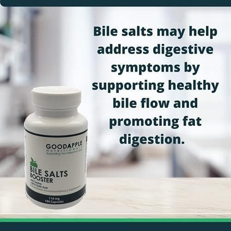 Bile Salts Booster | Supports Gallbladder/No Gallbladder | Ox Bile & Taurine Gallbladder Supplement | Gas & Bloating | Digestive Aid Especially Fats | 180 Capsules - 110 Mg