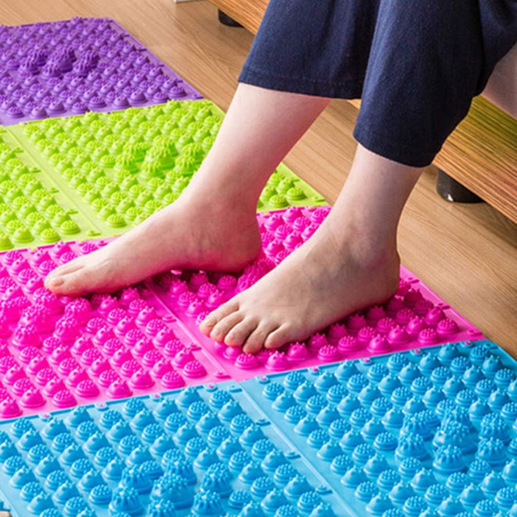 2Pcs Foot Massage Mat Acupressure Reflexology Pad for Heel Arch and Toe Relief Durable Foot Massager Tool for Home Office and Relaxation Rose Red