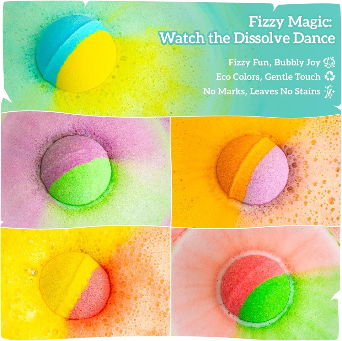 Bath Bomb Gift Set – 10 Handmade Bath Bombs with Natural Ingredients, 5 Aromatic Scents, Relaxing Spa Bombs for Women, Men, and Kids, Best Birthday Gifts for Stress Relief and Relaxation