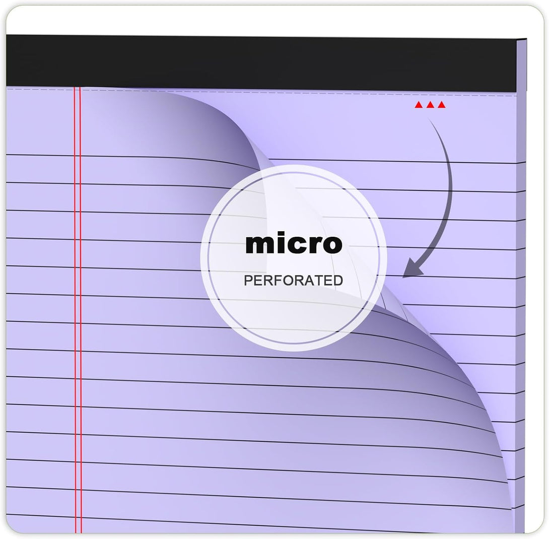 6Pcs Small Legal Pad 5X8 College Ruled Purple Legal Pads Paper Notepads 6 Pack Study Back Writing Pads 5 X 8 Legal Pads Perforated Narrow Ruled Pads of Paper Purple