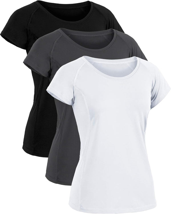 CADMUS Women'S Workout Shirts for Running Yoga Tee Shirts Dry Fit Pack of 3