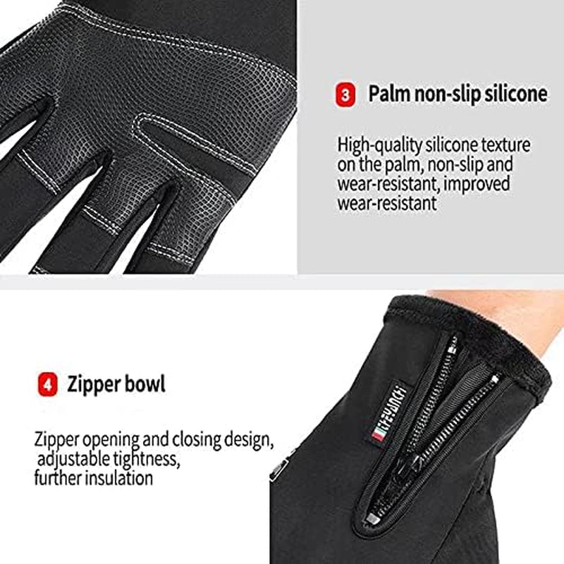 Women'S Men'S Winter Gloves, Cold Weather Warm Gloves,Running,Hiking,Fishing,Hunting,Finger Touch Screen Gloves