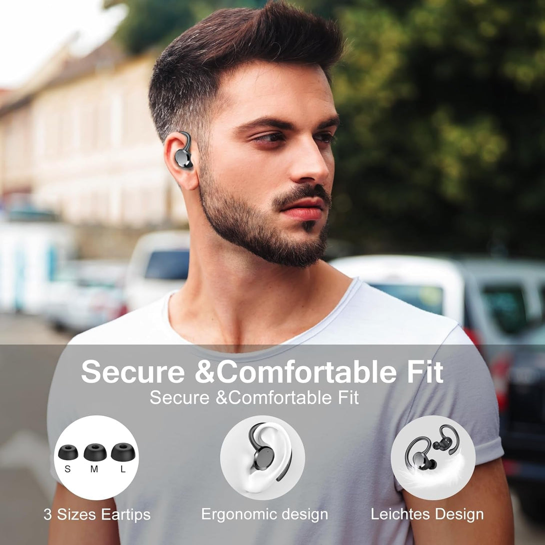 Wireless Earbuds, Earbuds Bluetooth 5.4, Bluetooth Headphones 68Hrs Playtime Sport Earphones with LED Display ENC Noise Cancelling Mic, IPX7 Waterproof Earphones with Hook for Sports/Workout/Running