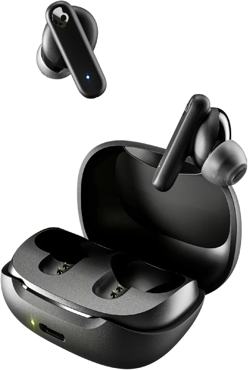 Skullcandy Smokin’ Buds Wireless Earbuds, Bluetooth Headphones, Noise Isolating Fit, up to 20 Hours Battery, IPX4 Sweat and Water Resistant, Microphone for Iphone Android - True Black