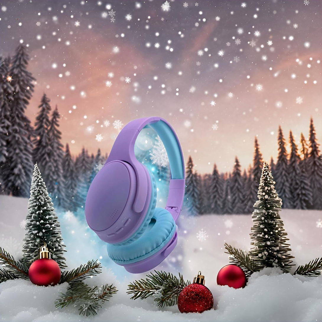 Kids Wireless Headphones, Bluetooth Headphones for Teen Kids, over Ear Toddler Headphones Foldable with Built-In Mic for Cell Phones TV Tablet School Network Boys Girls (E6 Purple)