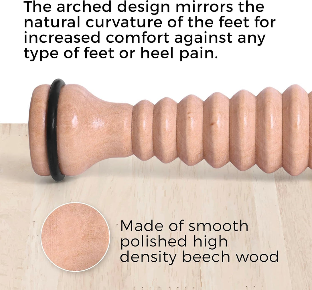 TOFL - Wooden Foot Massager - Natural Acupressure Reflexology Massage Roller for Relaxation and Stress Relief