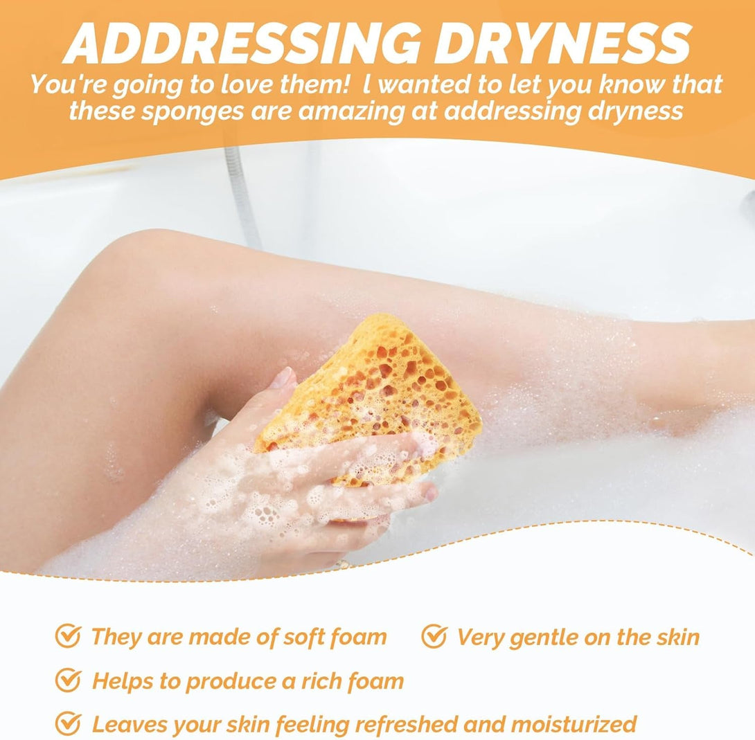 Premium Bath Sponge, 3 Pack Foam Loofah Sponge, Body Sponge for Shower - Natural Bath Sponge for Women Men and Child（Large & Soft）