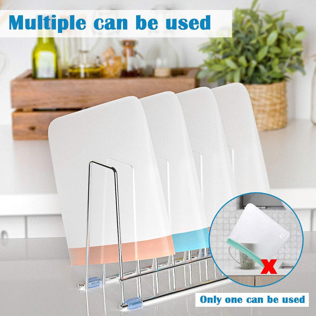 IDEATECH Bags Rack, Drying Rack for Bags, Stainless Stand, File Organizer Desktop Storage Book Shelf, Kitchen Storage & Organization (Silver)