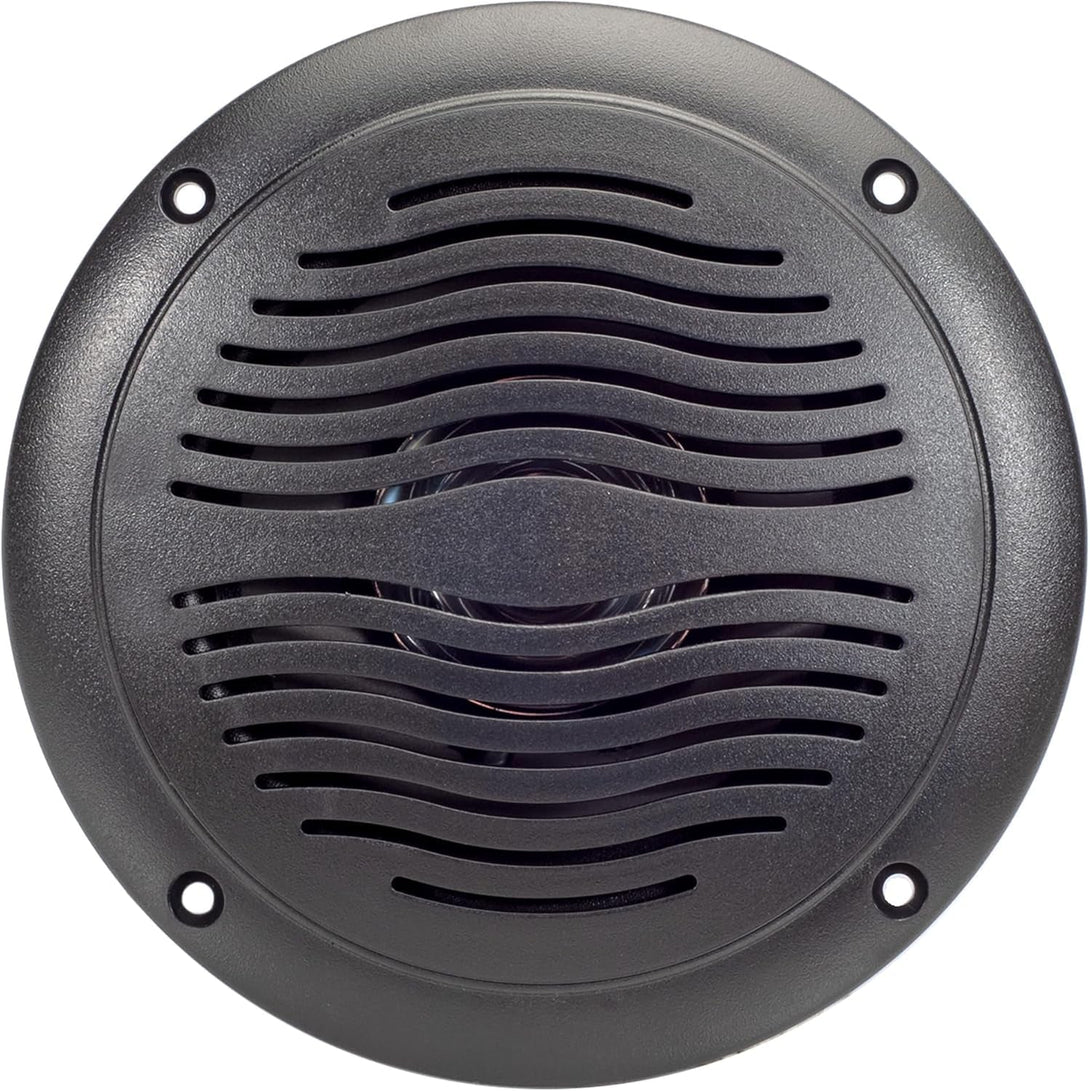 5-Inch Water Resistant Outdoor Speakers, Dual Cone, 25W Peak Power, Marine and RV Compatible (Black)