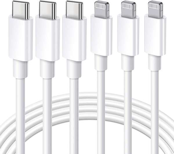 [Mfi Certified] USB C to Lightning Cable 3Pack 10FT Iphone Fast Charger Cable Type C Charging Cord Compatible with Iphone 14 13 13 Pro Max 12 12 Pro Max 11 XS XR X 8 Ipad,White