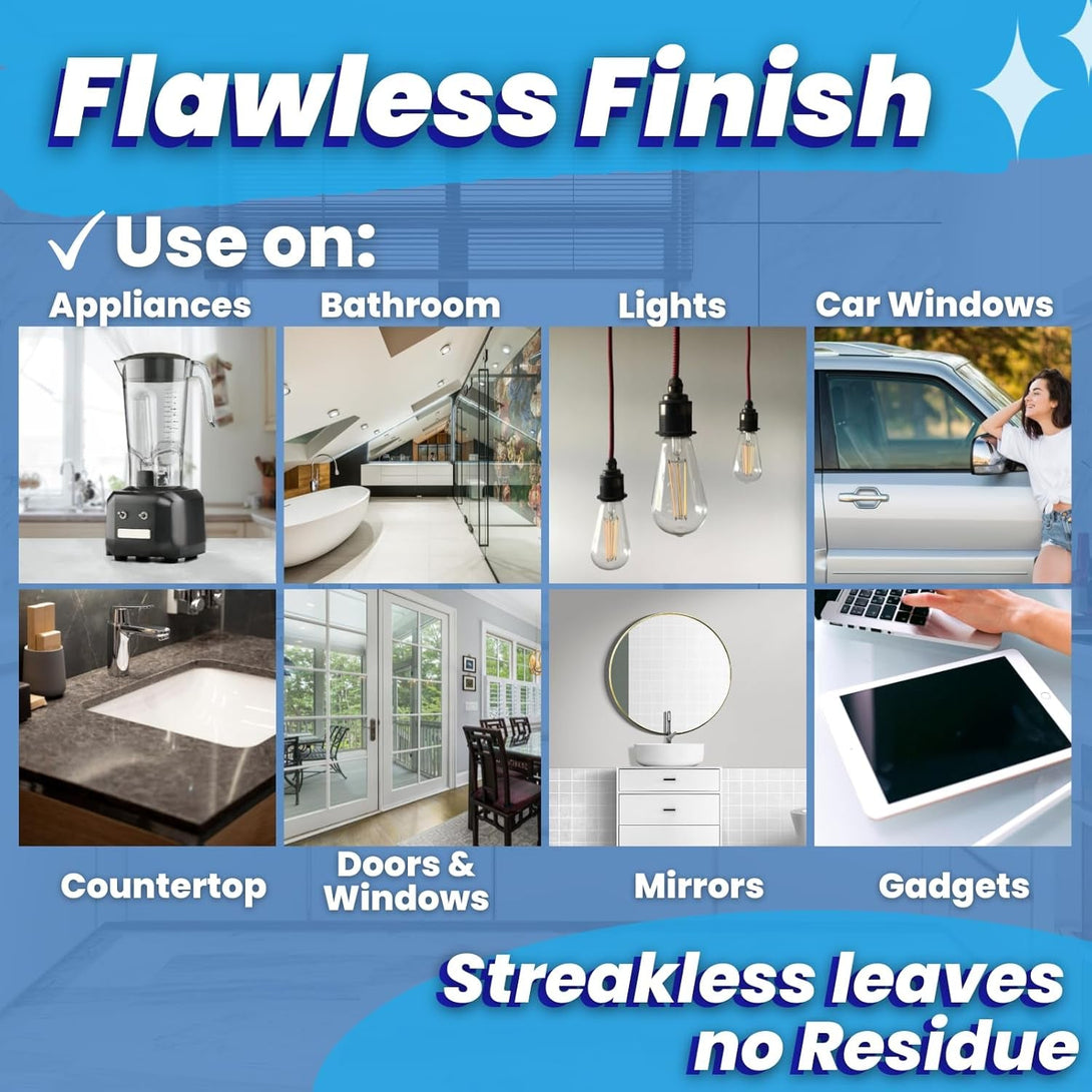 3 Pack Sprayway Glass Cleaner W/Microfiber Cleaning Cloth - Streak-Free Shine, Safe Formula, Multi Surface Glass, Door, Mirror & Window Cleaner Foam - 19 Oz