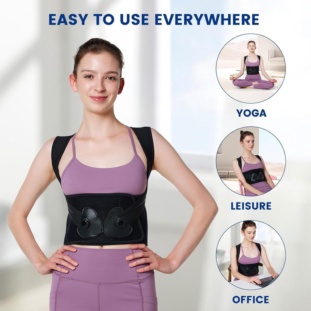 Back Brace Posture Corrector for Women & Men-Knob Adjustable Back Support Straightener-Upper and Lower Back Pain Relief-Scoliosis, Shoulder Posture Corrector- Neck Hump, Hunchback XXL(39"-44")