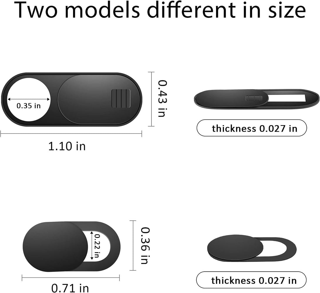 Laptop Camera Cover Slide, Phone Camera Cover Slide, 6 Pack Ultra Thin Webcam Cover Slide for Laptop, Desktop, PC, Tablet, Smartphone, Protect Your Privacy and Security(Black)